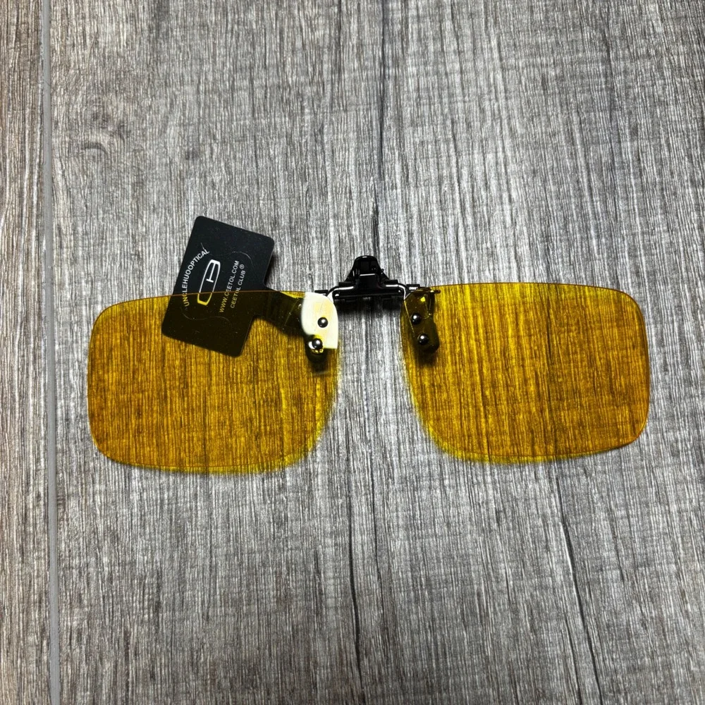 CEETOL Clip On Night Vision Driving Glasses Yellow Lens Prescription Eyewear NEW
